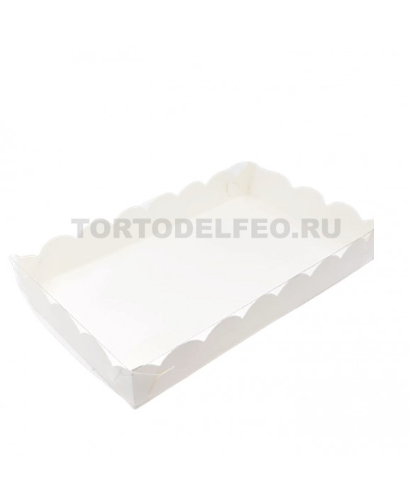 Коробочка белая с прозрачной крышкой 25*15*3,5см