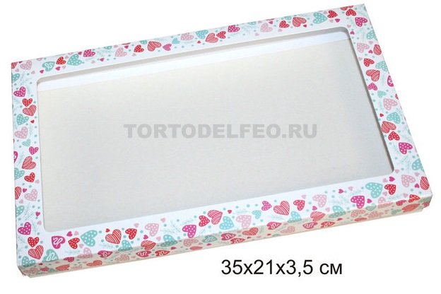 Коробочка для пряников 35*21*3,5см сердечки
