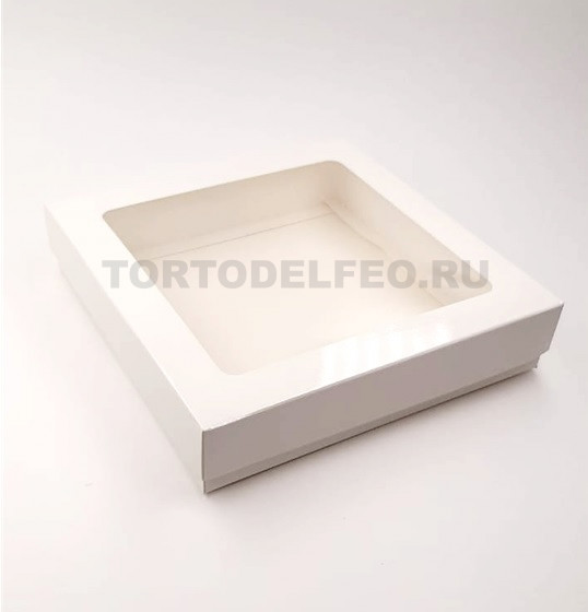 Коробочка для пряников 17*17*3,5см белая