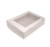 Коробочка 20*15*4,5см с окном белая